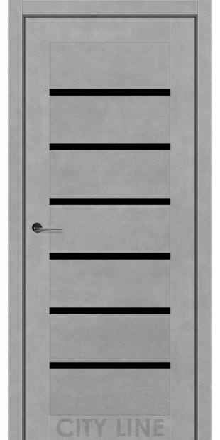 Межкомнатные двери CityLine Express LIVARA korfad-express-livara-beton-cikago-oscar-collection-s-cernym-steklom